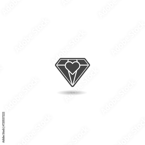 Free Download Diamond heart icon with shadow - GFXLoad