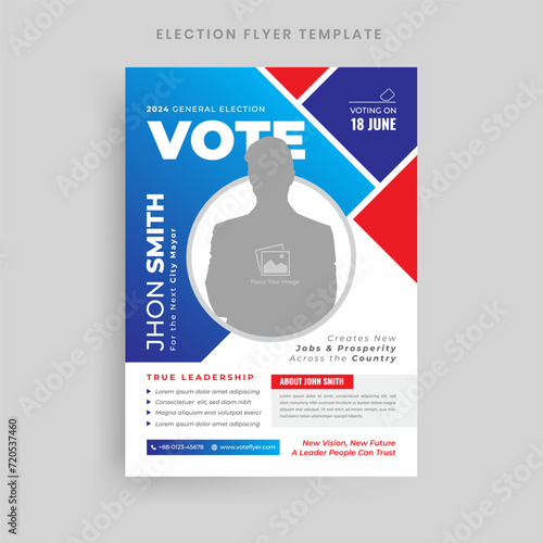 Election flyer design with clean and modern A4 size template design