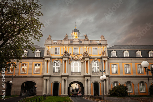 Picture of the main facade of the university of bonn, also called bonn universitat. The Rhenish Friedrich Wilhelm University of Bonn is a public research university located in Bonn, North Rhine-Westph photo