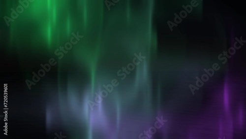 Animation of soft colorful aurora borealis on black background photo