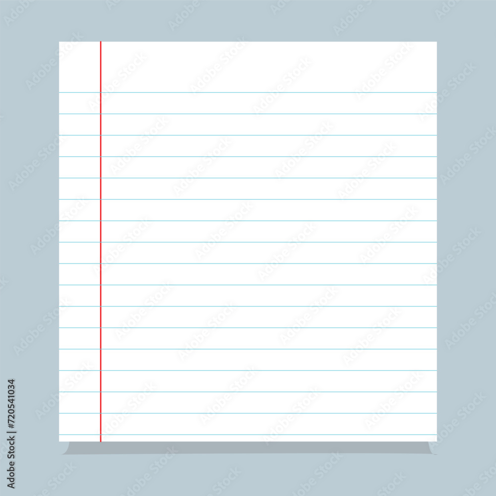 Blank loose leaf notebook paper background. Realistic line paper note. EPS file 69. Blank loose leaf notebook paper background. Realistic line paper note. EPS file 69.