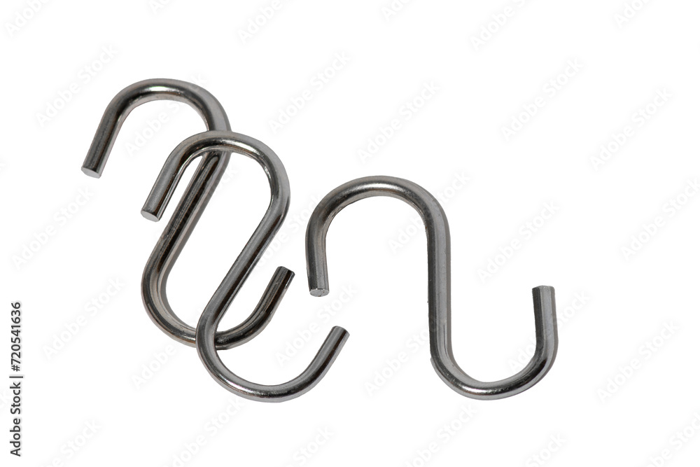 Metal hooks for kitchen utensils. Isolate on a white background. Metal hooks for kitchen utensils. Isolate on a white background.