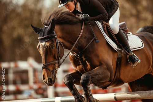 Equestrian Show Jumping in Action