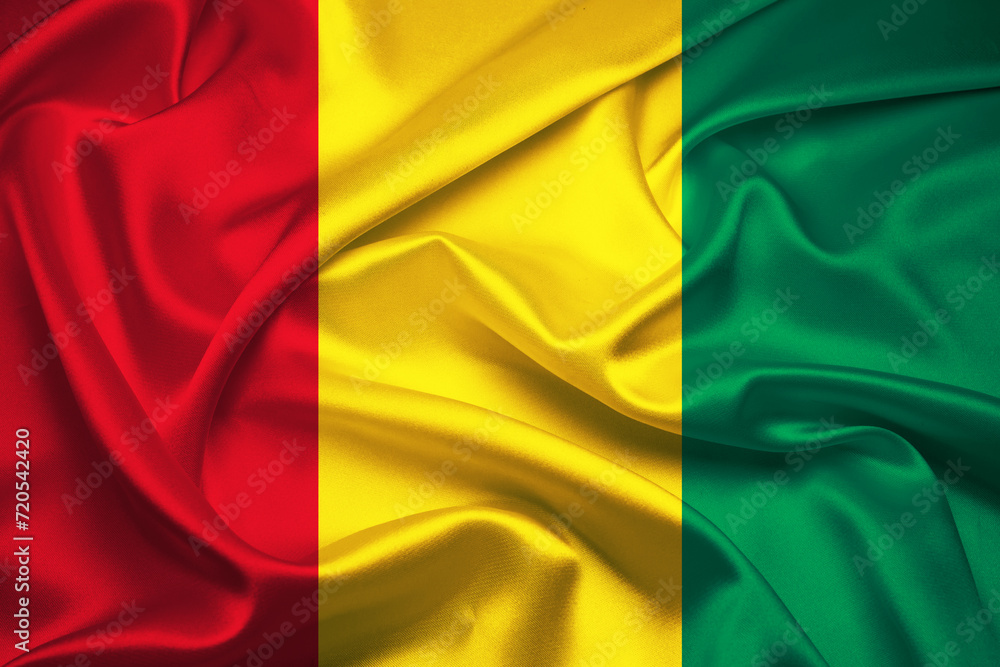 Flag Of Guinea, Guinea flag, National flag of Guinea. fabric flag of Guinea.