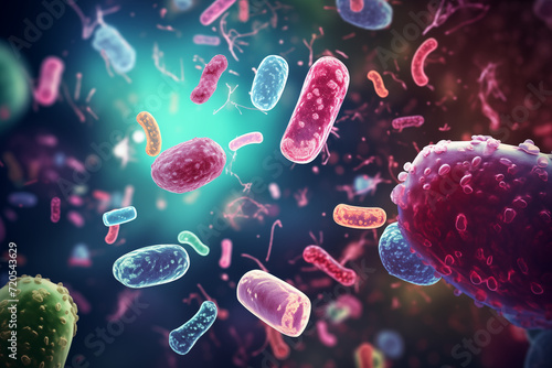 Probiotics in human system background wallpaper.