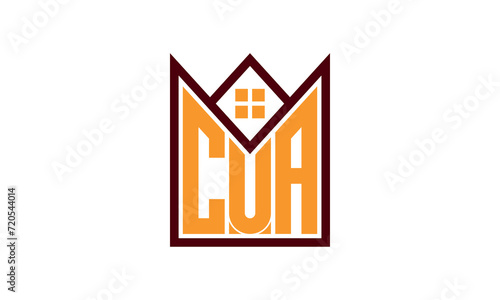 CUA initial letter real estate builders logo design vector. construction ,housing, home marker, property, building, apartment, flat, compartment, business, corporate, house rent, rental, commercial