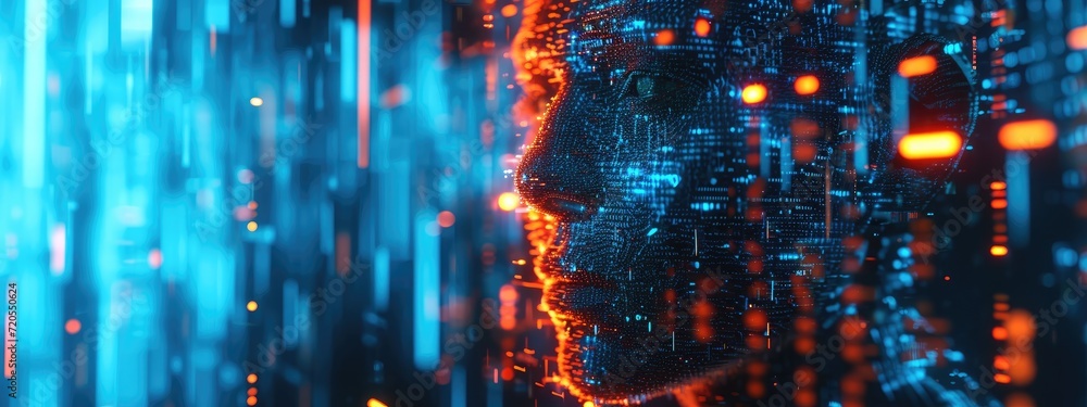 A robot from the future, equipped with cutting-edge artificial intelligence technology. A robot from the future, equipped with cutting-edge artificial intelligence technology.