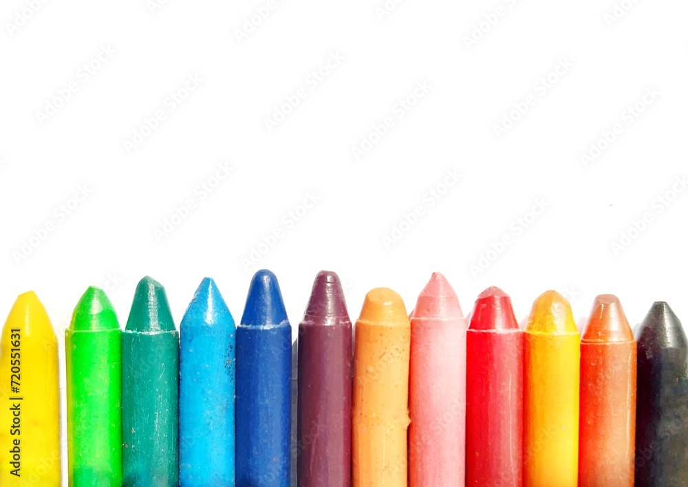 Crayons isolated in white background. Rainbow. Crayons isolated in white background. Rainbow.
