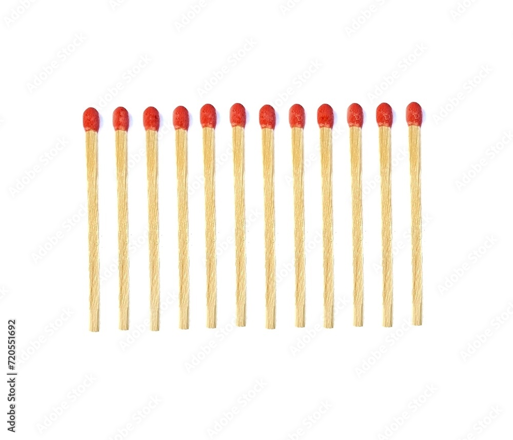 Number of matchstick kept in white background. Number of matchstick kept in white background.