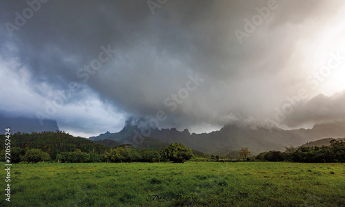 Storm in the middle of Moorea Island, French Polynesia