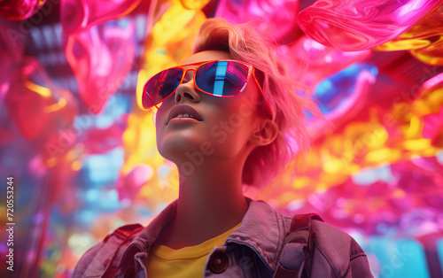 Colorful Youth - Trendy Teen in Sunglasses - AI Human Art