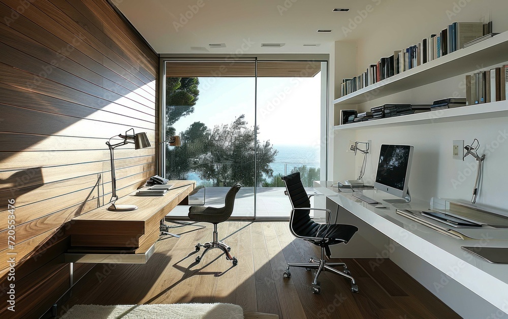 Contemporary home office with minimalist decor