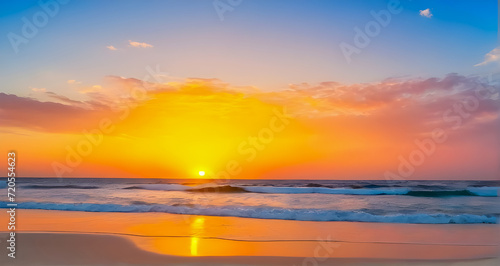 Sunrise over beach in Cancun © big bro
