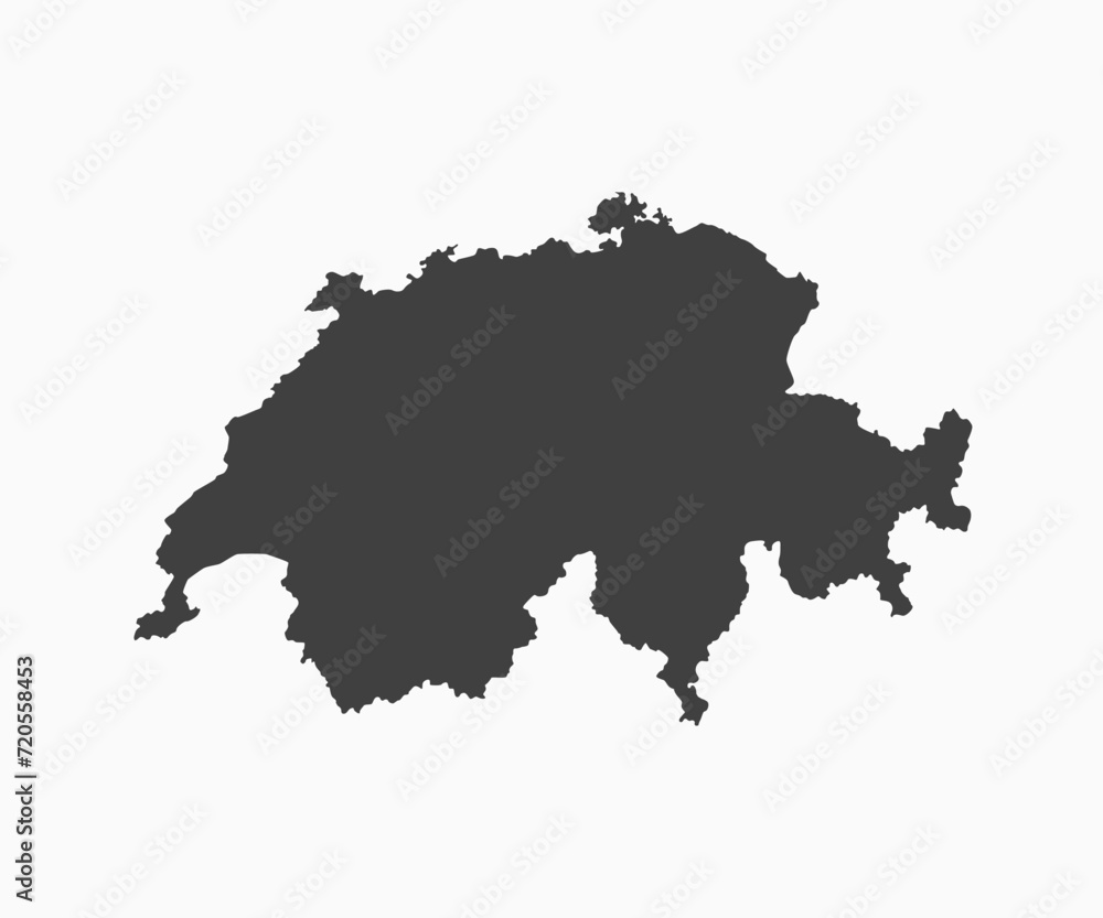 Fototapeta premium Vector map Switzerland, template outline country