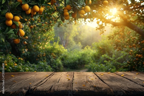 A wooden table filled with an abundance of vibrant oranges  creating a colorful and refreshing display.