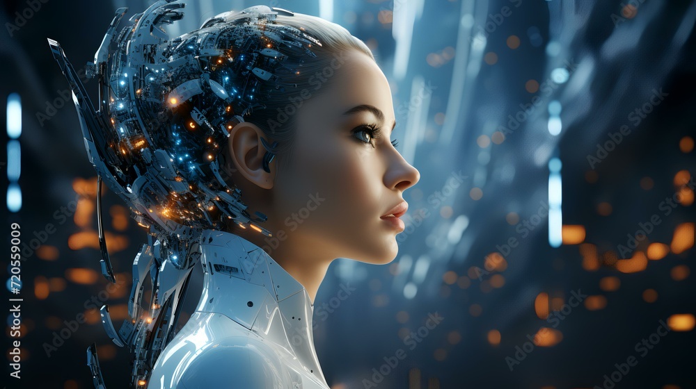 AI Robot Thinking - 8K/4K Photorealistic Ultra HD Illustration
