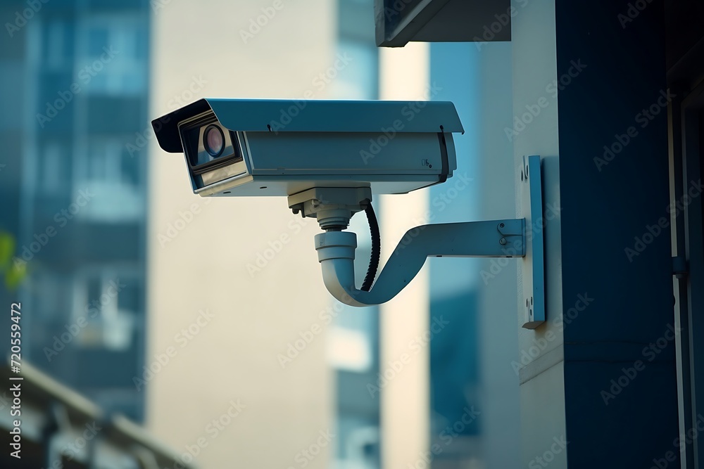 CCTV security camera on the street in the city CCTV security camera on the street in the city
