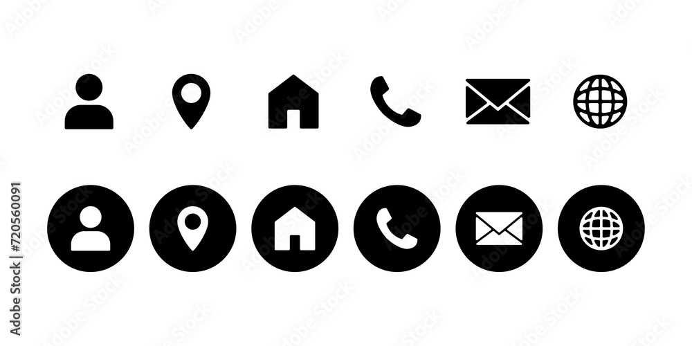 Website icon set transparent background. Contact button sign collection ...