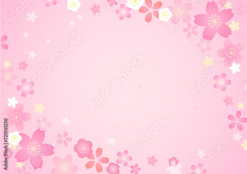 桜のイラストが美しい春の背景デザイン © yosiyosi