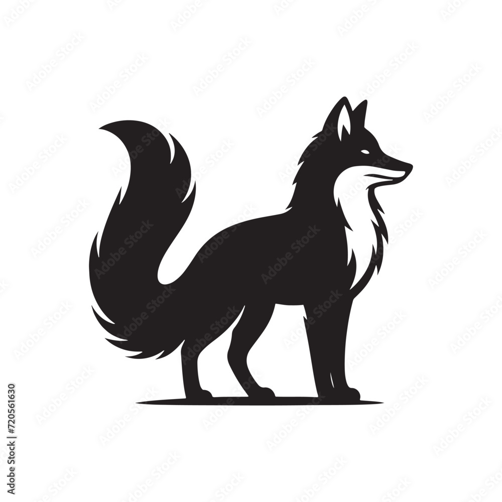 Drowning in Fox Twilight: Silhouette Series Immersed in the Twilight of Fox Shadows - Fox Illustration - Fox Vector