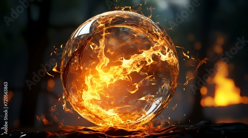 Glowing Ball Burning on Fire: Generative AI Technology