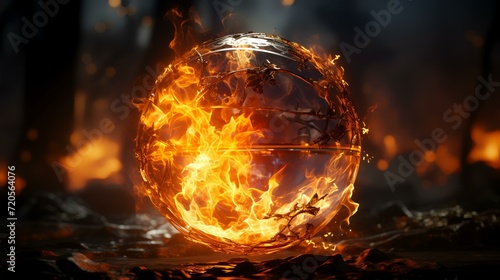 Glowing Ball Burning on Fire: Generative AI Technology