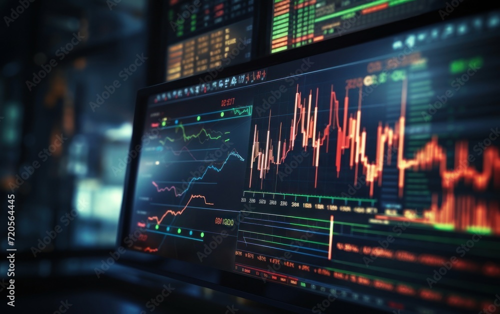 Close View of a Monitor Displaying Live Stock Market Chart Close View of a Monitor Displaying Live Stock Market Chart