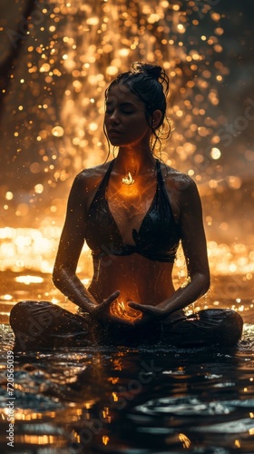 Glowing Zen Woman in Meditation © Jardel Bassi