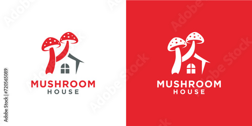 design templates for mushroom houses, mushroom production, mushroom industry, mushroom processing shop logos, mushroom processing restaurants