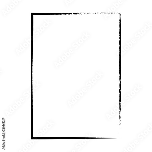 Frame border, grunge shape icon, vertical rectangle decorative doodle element for design in vector illustration

