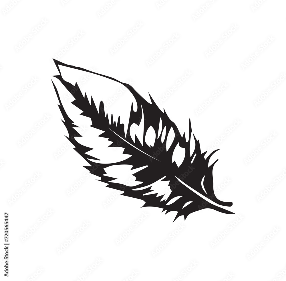 Fototapeta premium Feather vector icon isolated on white background 
