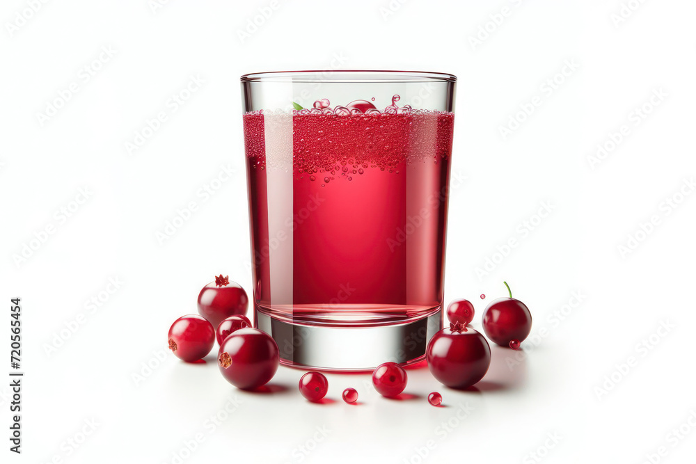 Cranberry juice isolated on solid white background. ai generative Cranberry juice isolated on solid white background. ai generative