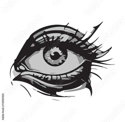 human eye, third eye, element of black magic, alchemy, occultism, vintage engraving style. All seeing eye, eye of providence
