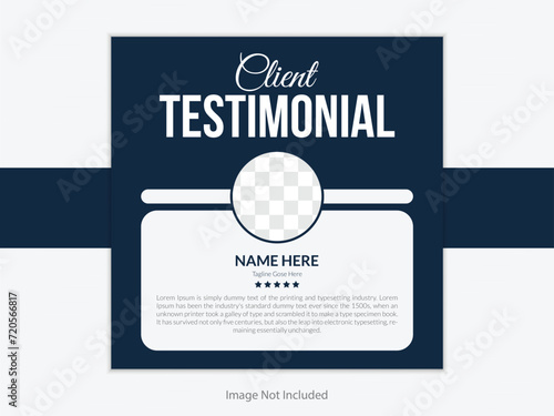 Customer feedback Client testimonial design template Customer feedback review or testimonials social media post template vector.