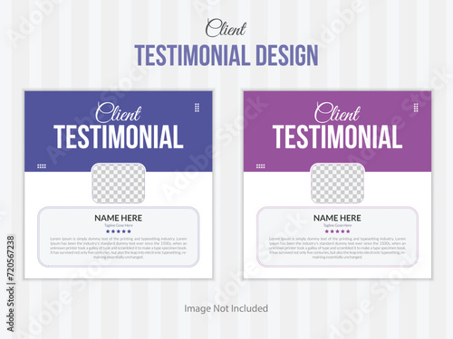Customer feedback Client testimonial design template Customer feedback review or testimonials social media post template vector.