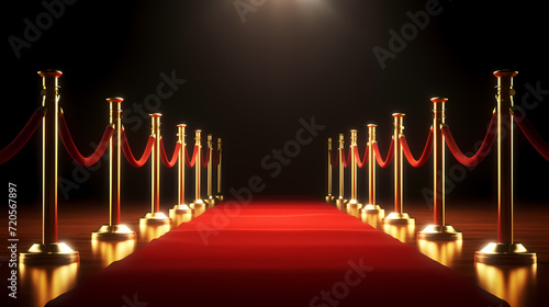 Red carpet staircase background, VIP entrance, night awards ceremony