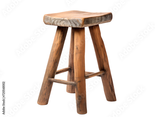 Reclaimed Wood Bar Stool, isolated on a transparent or white background