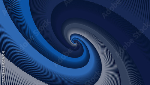Abstract spiral dotted vortex urgency creative dark blue background. photo