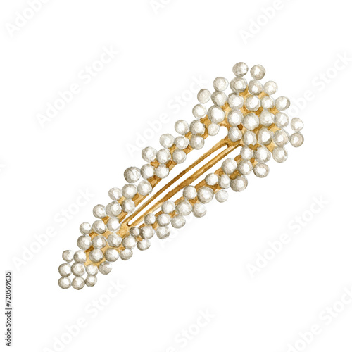 Watercolor hair clip illustration