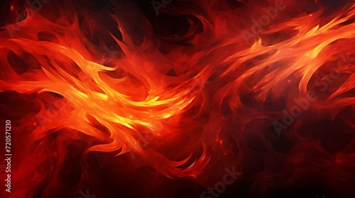 abstract image of fire in the style of dark orange and light crimson, smokey background, spiritual symbolism. flashes of flame, swirling colors. © MaskaRad