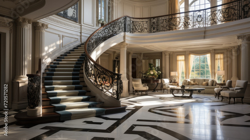 A Grand Staircase with Elegant Railings and New Treads
