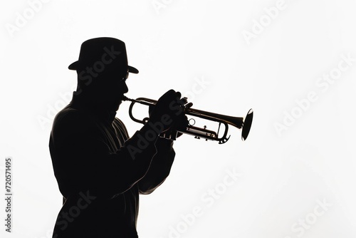 Jazz Revival Silhouette of Jazz Musician Playing Trumpet