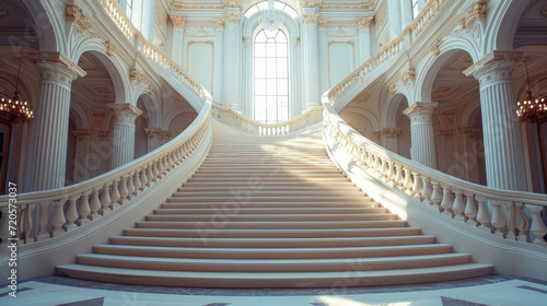 A Grand Staircase with Elegant Railings and New Treads © PNG