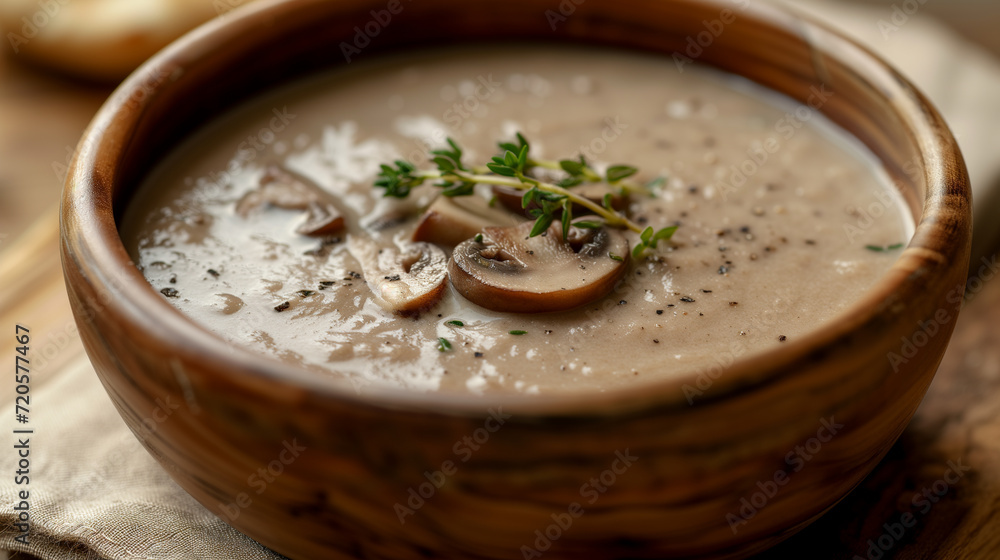 Rustic Elegance Homemade Creamy Mushroom Soup with Thyme Rustic Elegance Homemade Creamy Mushroom Soup with Thyme