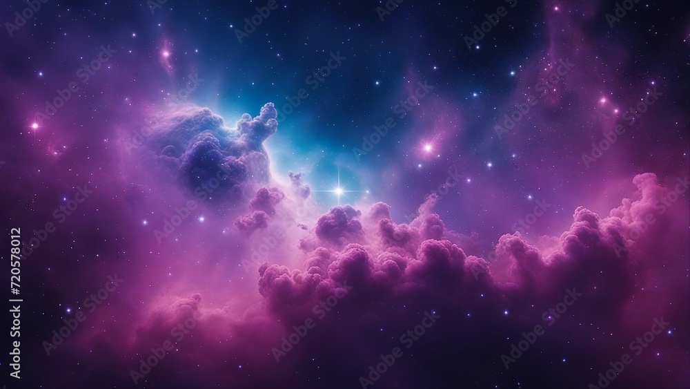 galaxy in space  A deep space nebula with stars and dust. The image shows a large cloud of gas and dust glowing   - obrazy, fototapety, plakaty 