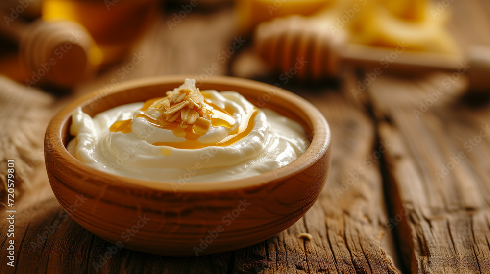 Rustic Indulgence Creamy Greek Yogurt with Golden Honey Drizzle Rustic Indulgence Creamy Greek Yogurt with Golden Honey Drizzle