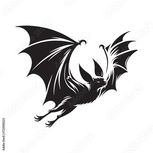 Winged Shadows: Bird Bat Silhouette Series Unveiling the Secrets of Nocturnal Flight - Bat Silhouette - Bat Illustration - Bat Vector
