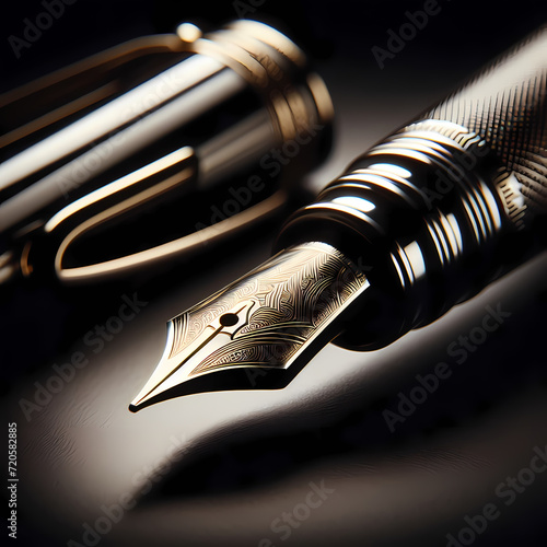 an elegant and timeless image featuring a classic pen, capturing the fine details and craftsmanship, Generative Ai