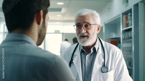Doctor talks to a patient about the diagnosis and treatment