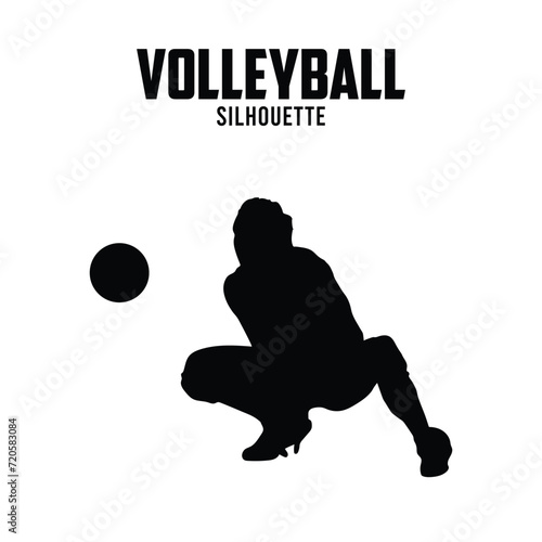 olleyball Silhouette vector stock illustration, Volleyball Player silhoutte